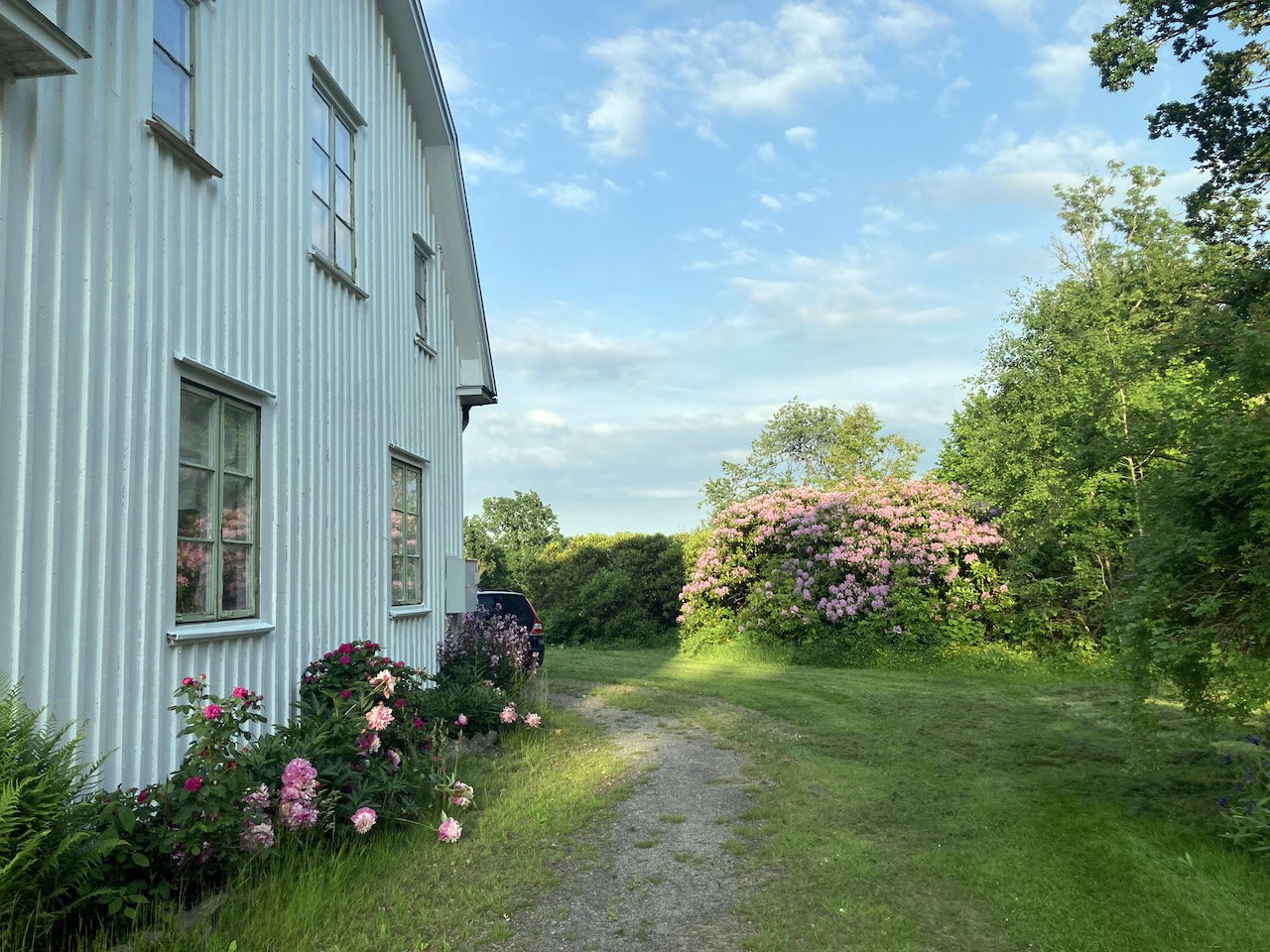 Das Haus suedfassade mit blumen